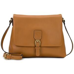 NWT Patricia Nash Mili Tan Soft Leather Medium Flap Crossbody Purse Coin Bag